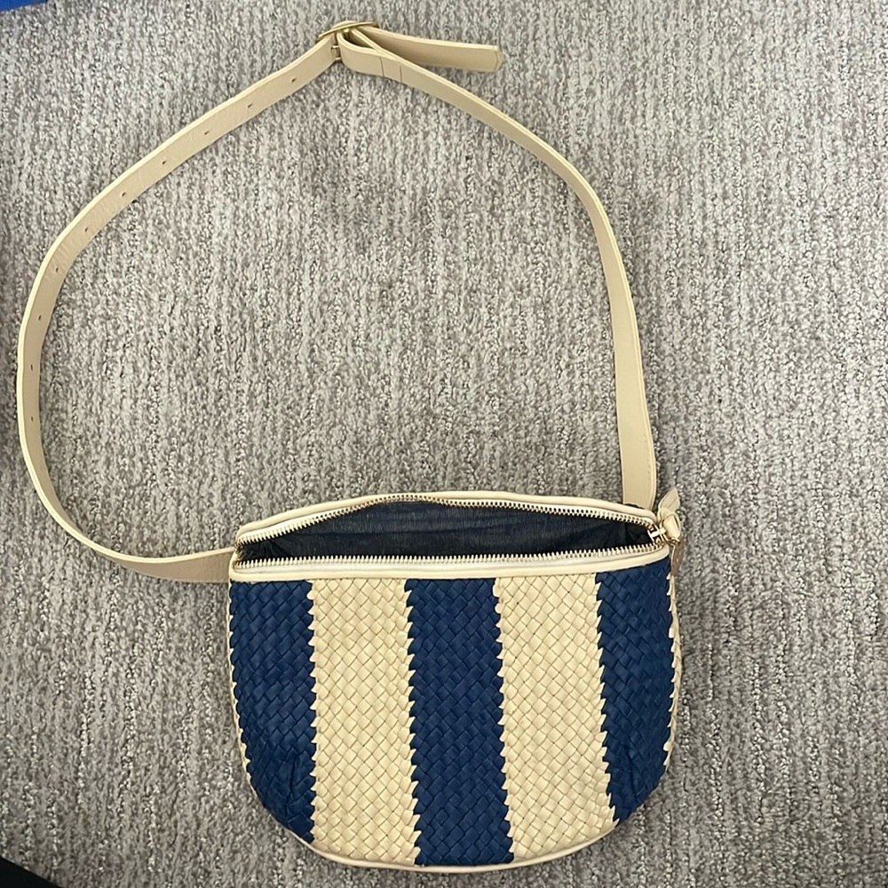 NWOT CLARE V. Striped belt bag